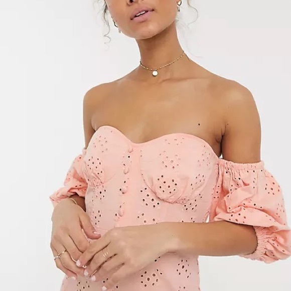 ASOS DESIGN broderie off the shoulder dress - Picture 5 of 7